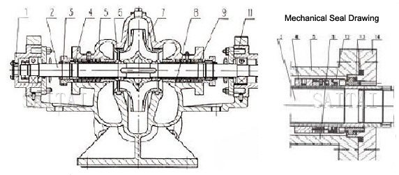 Split Case Pumps Sectional View