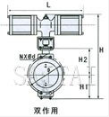 气动薄膜、活塞调节蝶阀外形尺寸图1