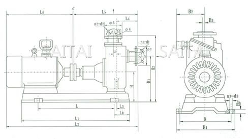 CYZ-A自吸油泵外形及安装尺寸